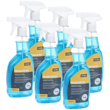 6x 500ml CARIPAR WINDSHIELD DE-ICER Scheibenenteiser Enteiserspray Spr&uuml;henteiser