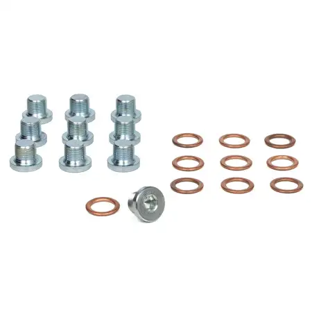 10x CARIPAR &Ouml;lablassschraube + Dichtring FORD Focus 2 C-Max Galaxy Mondeo S-Max 2.0 TDCi