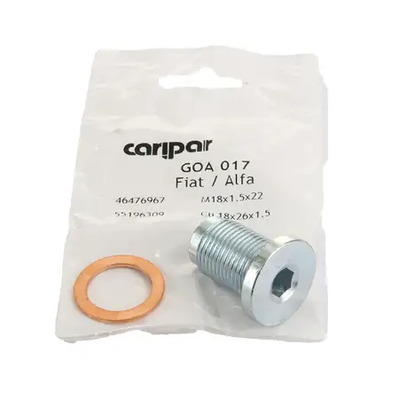 CARIPAR &Ouml;lablassschraube M18x1,5 + Dichtring f&uuml;r ALFA ROMEO FIAT JEEP LANCIA