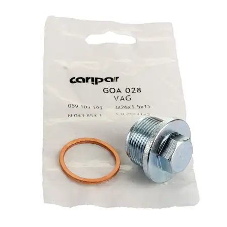 CARIPAR &Ouml;lablassschraube M26x1,5 + Dichtring VW Golf 3 LT Passat Sharan T4 A4 A6 059103193