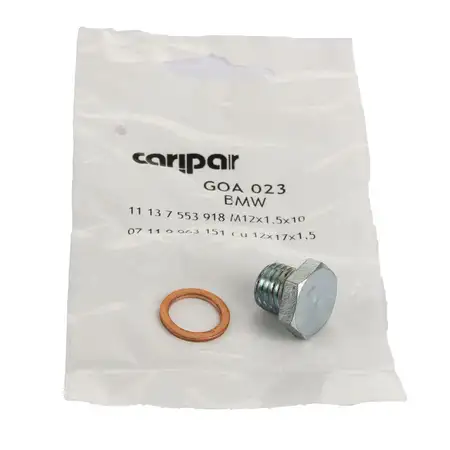 CARIPAR &Ouml;lablassschraube + Dichtring BMW 1er E81-88 3er E90-93 Z4 E85 E86 E89 11137553918