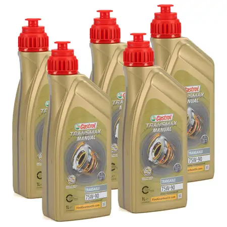 5L 5 Liter CASTROL TRANSMAX MANUAL TRANSAXLE 75W90 Schaltgetriebe&ouml;l API-GL4+ VW