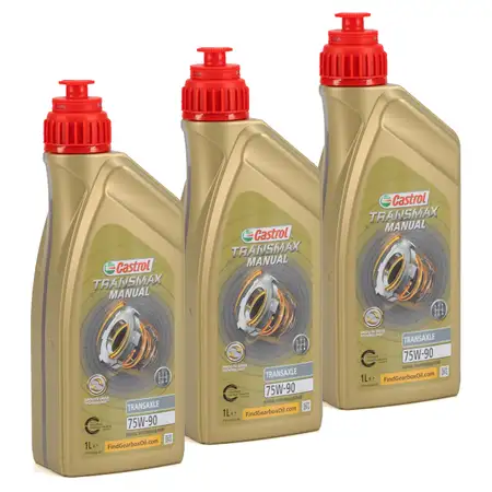 3L 3 Liter CASTROL TRANSMAX MANUAL TRANSAXLE 75W90 Schaltgetriebe&ouml;l API-GL4+ VW