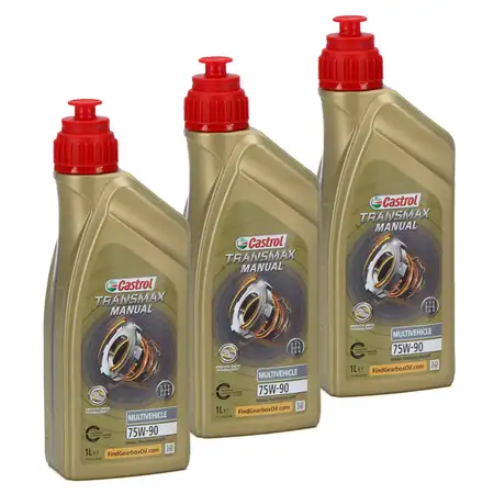 3L 3 Liter CASTROL Schaltgetriebe&ouml;l TRANSMAX MANUAL MULTIVEHICLE 75W-90 API GL-4