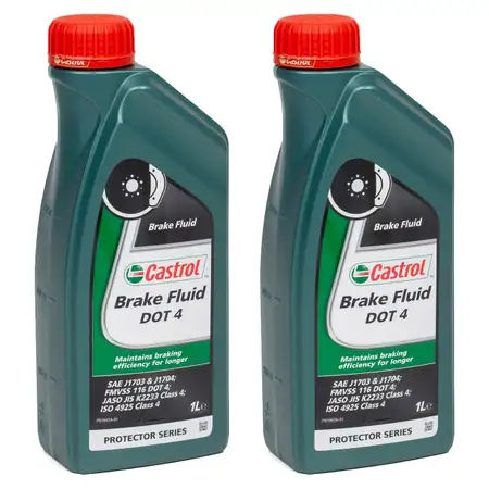 2L 2 Liter CASTROL Brake Fluid DOT 4 Bremsfl&uuml;ssigkeit SAE J1703 J1704 FMVSS 116