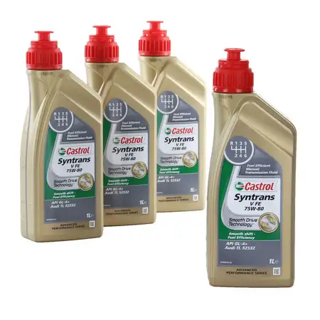 4L 4 Liter CASTROL Getriebe&ouml;l Schaltgetriebe&ouml;l SYNTRANS V FE 75W-80