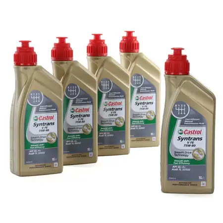 5L 5 Liter CASTROL Getriebe&ouml;l Schaltgetriebe&ouml;l SYNTRANS V FE 75W-80