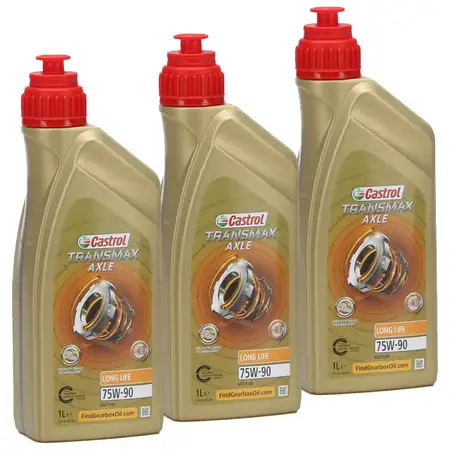 3L 3 Liter CASTROL Achsgetriebe&ouml;l TRANSMAX AXLE LONG LIFE 75W-90 API GL-5