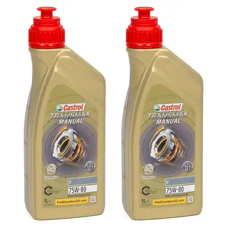 2L 2 Liter CASTROL TRANSMAX MANUAL V Schaltgetriebe&ouml;l 75W-80 API GL-4+ AUDI TL52532