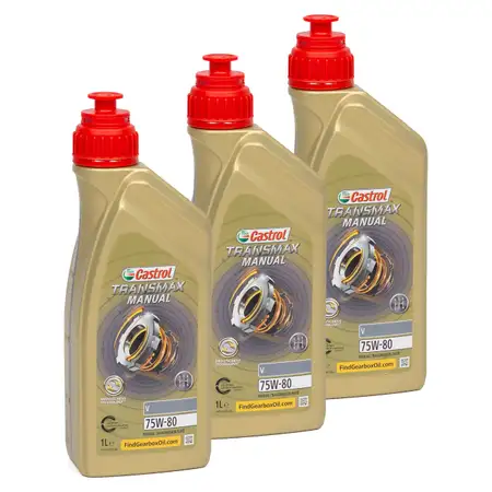 3L 3 Liter CASTROL TRANSMAX MANUAL V Schaltgetriebe&ouml;l 75W-80 API GL-4+ AUDI TL52532