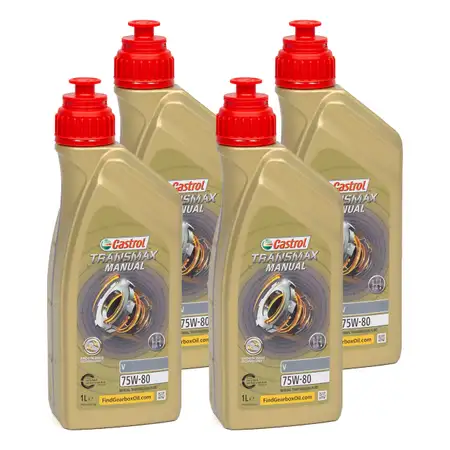 4L 4 Liter CASTROL TRANSMAX MANUAL V Schaltgetriebe&ouml;l 75W-80 API GL-4+ AUDI TL52532