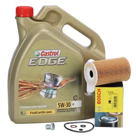 5L CASTROL EDGE 5W30 M LL-04 Motor&ouml;l + BOSCH &Ouml;lfilter BMW E36 E46 E34 Z3 M40 M42 M43 M44