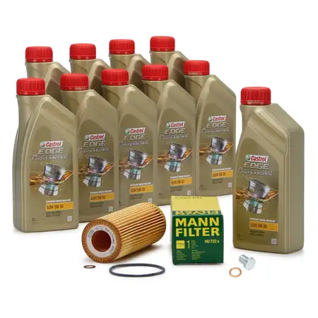 10L CASTROL EDGE 5W30 M LL-04 Motor&ouml;l + MANN &Ouml;lfilter BMW 7er E65 E66 E67 745d M67