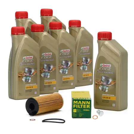 7L CASTROL EDGE 5W30 M LL-04 Motor&ouml;l + MANN &Ouml;lfilter BMW 3er 4er 5er 6er X3 X4 X5 X6 N57