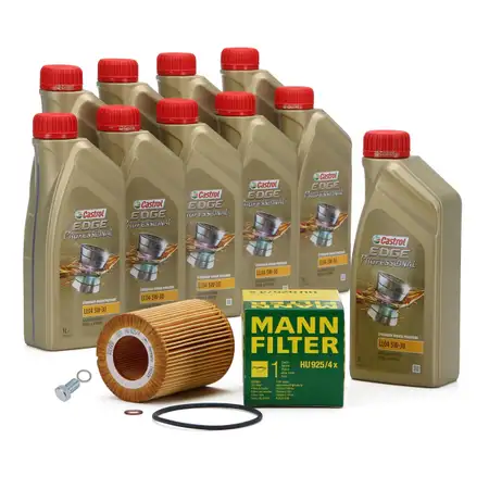 10L CASTROL EDGE 5W30 M LL-04 Motor&ouml;l + MANN &Ouml;lfilter BMW 7er E38 E65-67 740d M67