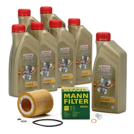 7L CASTROL EDGE 5W30 M LL-04 Motor&ouml;l + MANN &Ouml;lfilter BMW 1er 3er 5er N51 N52 N53 N54 N55