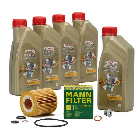 5L CASTROL EDGE 5W30 M LL-04 Motor&ouml;l + MANN &Ouml;lfilter f&uuml;r BMW 1er 3er N40 N42 N43 N45 N46