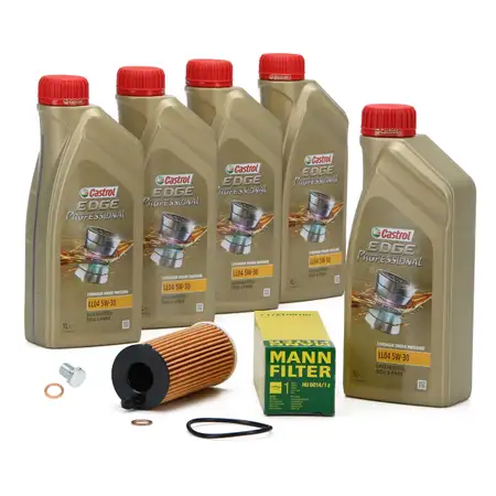 5L CASTROL EDGE 5W30 M LL-04 Motor&ouml;l + MANN &Ouml;lfilter BMW F20/21 F22/23 F30/31 F32 B38 B37