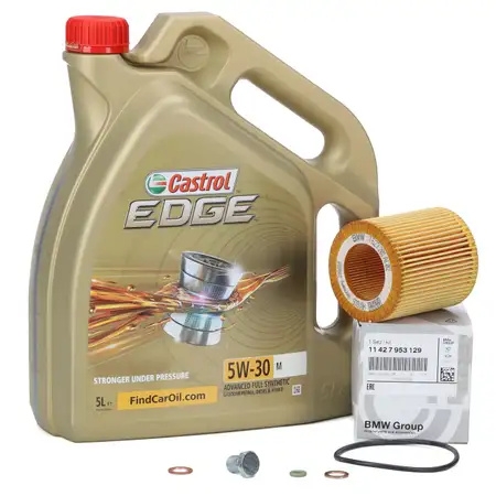 5L CASTROL EDGE 5W-30 M LL-04 Motor&ouml;l + ORIGINAL BMW &Ouml;lfilter F30-34 F32 F10 X1 X3 X5 N20