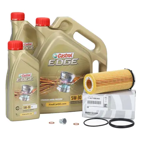 7L CASTROL EDGE 5W-30 M LL-04 Motor&ouml;l + ORIGINAL BMW &Ouml;lfilter E90-93 F10/11 F01 X5 X6 N57