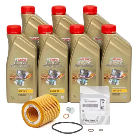 7L CASTROL EDGE 5W30 M LL-04 + ORIGINAL &Ouml;lfilter f&uuml;r BMW 1er 3er 5er N51 N52 N53 N54 N55