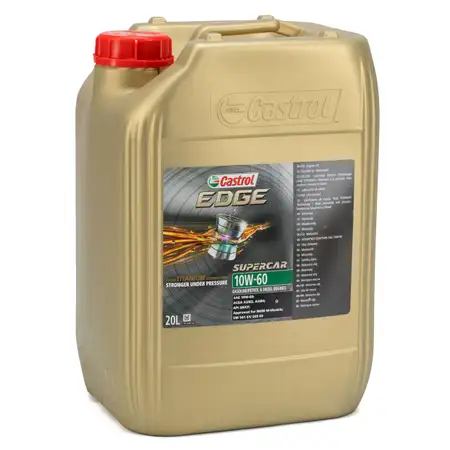 20L 20 Liter CASTROL EDGE Motor&ouml;l &Ouml;L SUPERCAR TITANIUM 10W-60 f&uuml;r BMW M A3/B3/B4