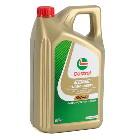 5L 5 Liter CASTROL EDGE TURBO DIESEL 5W-40 Motor&ouml;l MB 226.5/229.31/.51 VW 505.00/.01