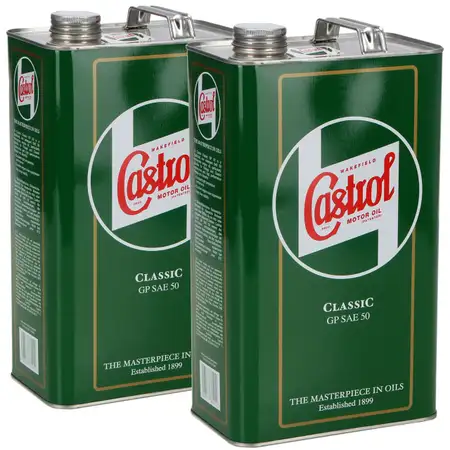 2x 4,54 Liter CASTROL CLASSIC GP50 Motor&ouml;l Oldtimer Classic Cars pre1950