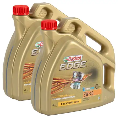 8L 8 Liter CASTROL Edge TITANIUM Motor&ouml;l &Ouml;l 5W-40 dexos2 FIAT 9.55535-S2 FORD WSS-M2C917-A