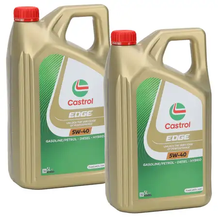 10L 10 Liter CASTROL Edge Motor&ouml;l &Ouml;l 5W-40 ACEA Light Duty C3 API SN/CF VW 505.00/505.01