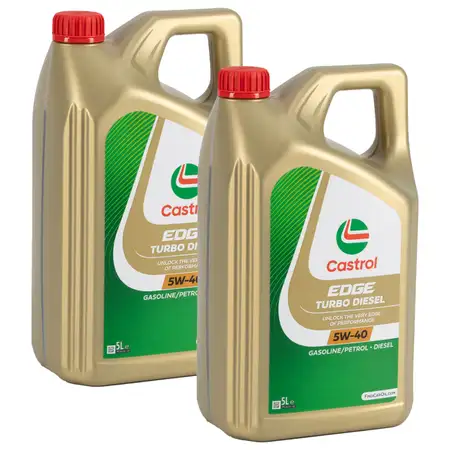 10L 10 Liter CASTROL EDGE TURBO DIESEL 5W-40 Motor&ouml;l MB 226.5/229.31/.51 VW 505.00/.01