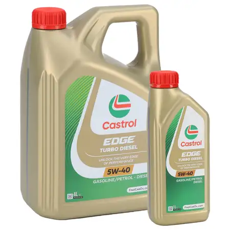 5L 5 Liter CASTROL EDGE TURBO DIESEL 5W-40 Motor&ouml;l MB 226.5 229.31/51 VW 505.00/.01