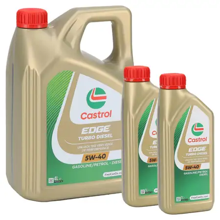 6L 6 Liter CASTROL EDGE TURBO DIESEL 5W-40 Motor&ouml;l MB 226.5 229.31/51 VW 505.00/.01