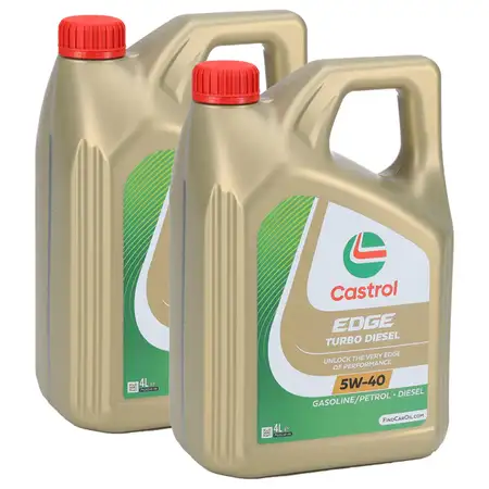 8L 8 Liter CASTROL EDGE TURBO DIESEL 5W-40 Motor&ouml;l MB 226.5 229.31/51 VW 505.00/.01