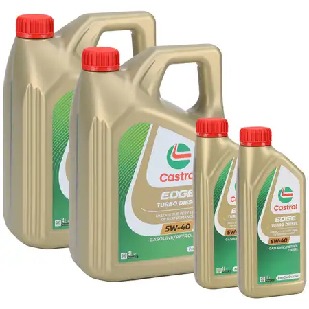 10L 10 Liter CASTROL EDGE TURBO DIESEL 5W-40 Motor&ouml;l MB 226.5 229.31/51 VW 505.00/.01