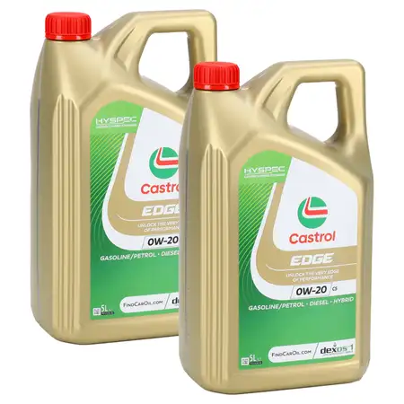 10L 10 Liter CASTROL EDGE 0W-20 C5 Motor&ouml;l &Ouml;l dexos1 Gen3 MB 229.71 JAGUAR LAND ROVER