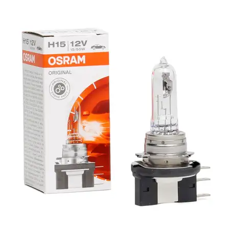 OSRAM Halogenlampe H15 ORIGINAL LINE 12V 55/15W PGJ23T-1 64176