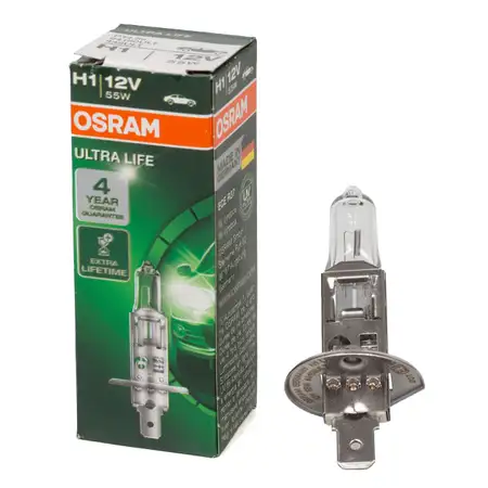 OSRAM Halogenlampe Gl&uuml;hlampe H1 ULTRA LIFE 12V 55W P14,5s 64150ULT