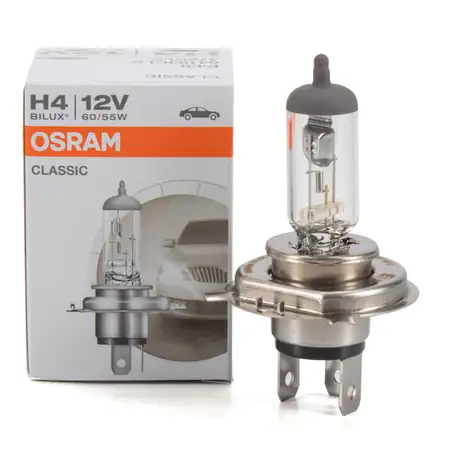 OSRAM Gl&uuml;hlampe Halogenlampe H4 CLASSIC 12V 55/60W P43t 64193CLC