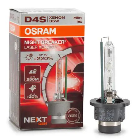 OSRAM Gl&uuml;hlampe D4S NIGHT BREAKER LASER 42V 35W P32d-5 next Generation +220%