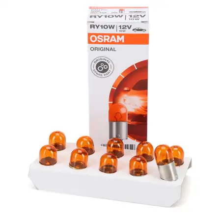 10x OSRAM Gl&uuml;hlampe Sockelgl&uuml;hlampe ORIGINAL-Line RY10W 12V 10W BAU15s