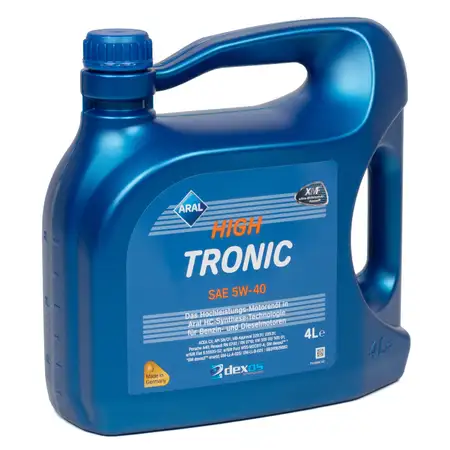 4L 4 Liter ARAL Motor&ouml;l &Ouml;l HIGH TRONIC 5W40 dexos2 MB 229.31/51 VW 505.00/01