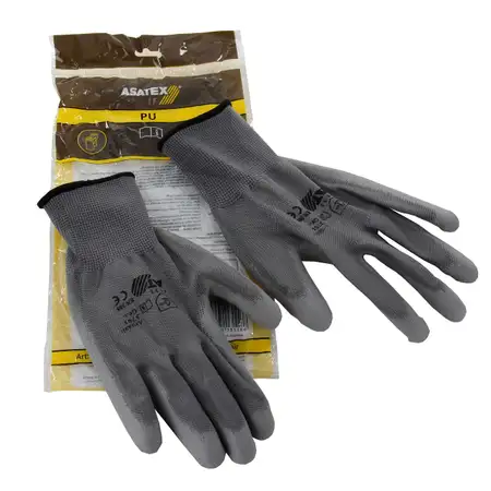 1x Gr&ouml;&szlig;e 8 / M ASATEX 3701 Handschuhe Arbeitshandschuhe GUMMIERT - GRAU