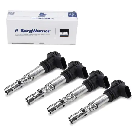 4x BERU ZSE043 Z&uuml;ndspule VW Golf 4 Passat B5.5 Polo 9N AUDI A3 A4 A6 TT 1.8 T / GTI 2.0