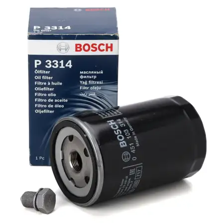 BOSCH 0451103314 &Ouml;lfilter + Schraube VW Golf 4 5 6 Passat Polo Sharan Touran T5 06A115561B