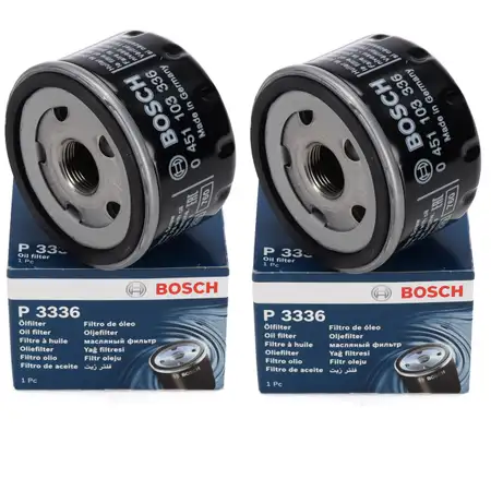 2x BOSCH 0451103336 &Ouml;lfilter f&uuml;r ALFA ROMEO DACIA MITSUBISHI NISSAN OPEL RENAULT