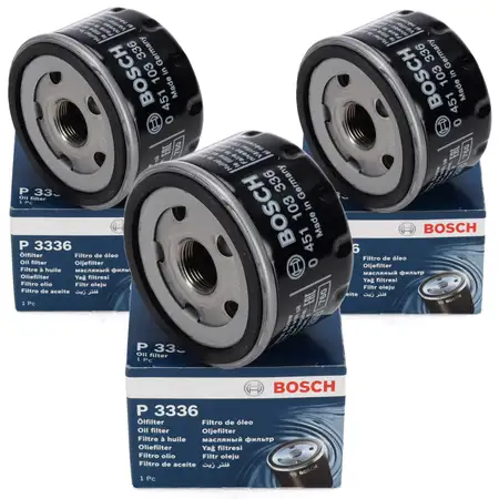 3x BOSCH 0451103336 &Ouml;lfilter f&uuml;r ALFA ROMEO DACIA MITSUBISHI NISSAN OPEL RENAULT