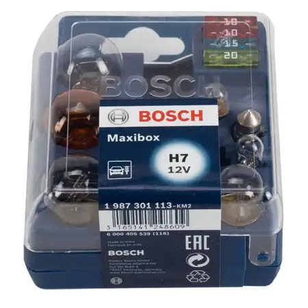 BOSCH 1987301113 Gl&uuml;hlampen Halogenlampen Ersatzlampen Satz Maxibox H7 55W 12V PX26d