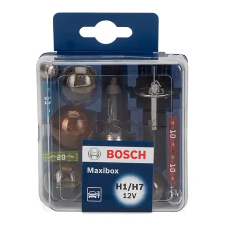 BOSCH 1987301120 Gl&uuml;hlampen Halogenlampen Ersatzlampen Satz Maxibox H1/H7 55W 12V PX26d