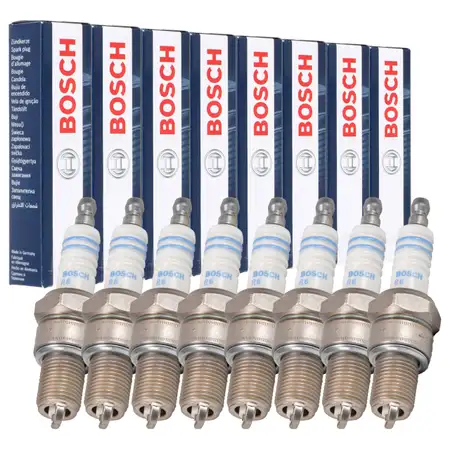 8x BOSCH WR8D+ 0242229656 Z&uuml;ndkerze MERCEDES Pullmann W100 W116 W126 C126 R107 C107